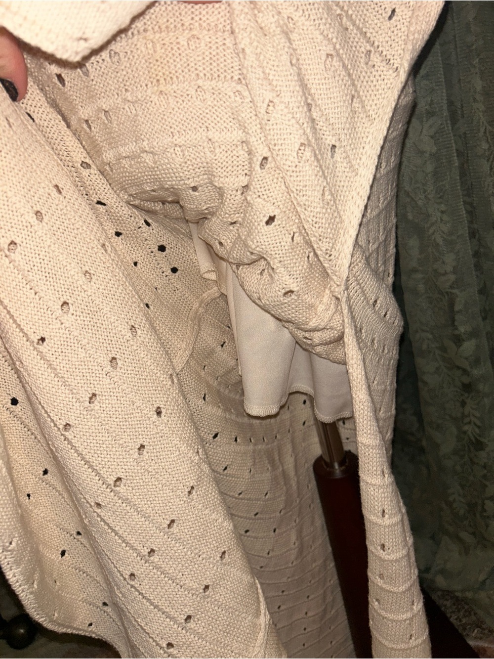 White Ivory Cream Mermaid Knit Bohemian Maxi Skirt - Picture 8 of 8